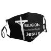 Religion Does Not Save People Jesus Does Face Mask for Men Women Windproof Dustproof and Anti-Pollution Face Cover Reusable and Washable Cloth Face Cover 1 Masks view 2