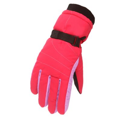 POLG Kids Ski Snow Gloves Winter Cold Weather Windproof Warm Snowboard Sport Mittens for Boys Girls (Hot Pink, 7-12 Year)