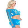 Kurve Women's Crop Fishnet Long Sleeve Layer Blouse Top, UV Protective Fabric UPF 50+ (Made with Love in The USA) Turquoise view 1