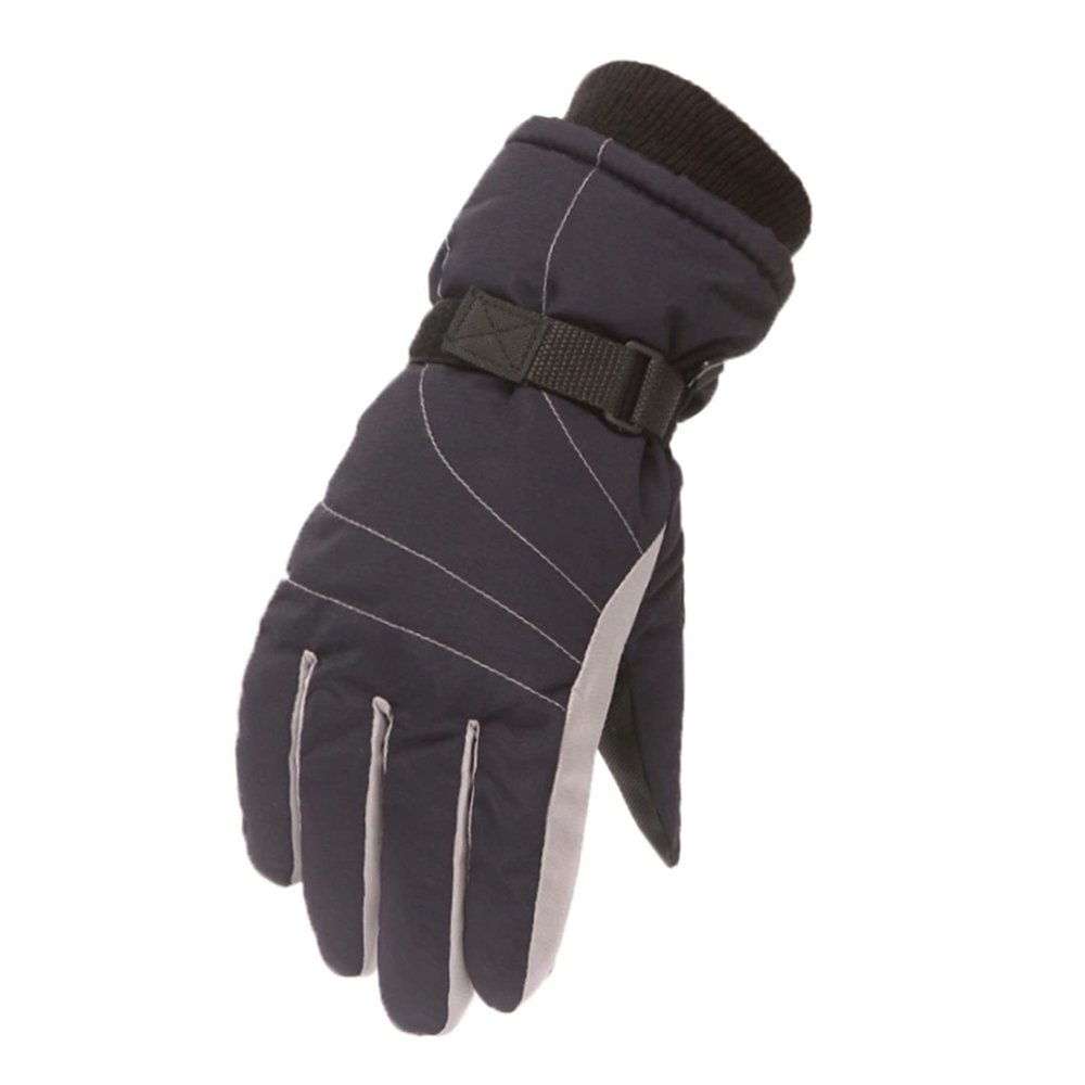 POLG Kids Ski Snow Gloves Winter Cold Weather Windproof Warm Snowboard Sport Mittens for Boys Girls (Black, 7-12 Year)