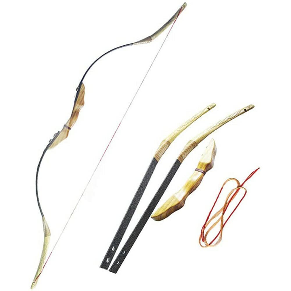 AMEYXGS 54 Inch Traditional Recurve Bow 30-50lbs Wooden Horse Longbow Takedown Bow Right Hand Left Hand for Adult and Youth Archery Hunting (40 lbs)