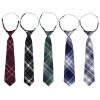 Sucrain 5pcs Boy's Necktie Pre-tied Adjustable Neck Strap Tie Plaid Zipper Tie for Wedding Graduation School Cosplay Uniforms view 1