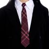 Sucrain 5pcs Boy's Necktie Pre-tied Adjustable Neck Strap Tie Plaid Zipper Tie for Wedding Graduation School Cosplay Uniforms view 4
