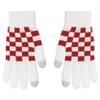 Loloda 1 Pair Kids Gloves Checkered Full Finger Stretchy Gloves Warm Knitted Gloves Mittens for Boys or Girls Daily Supplies White One Size view 1
