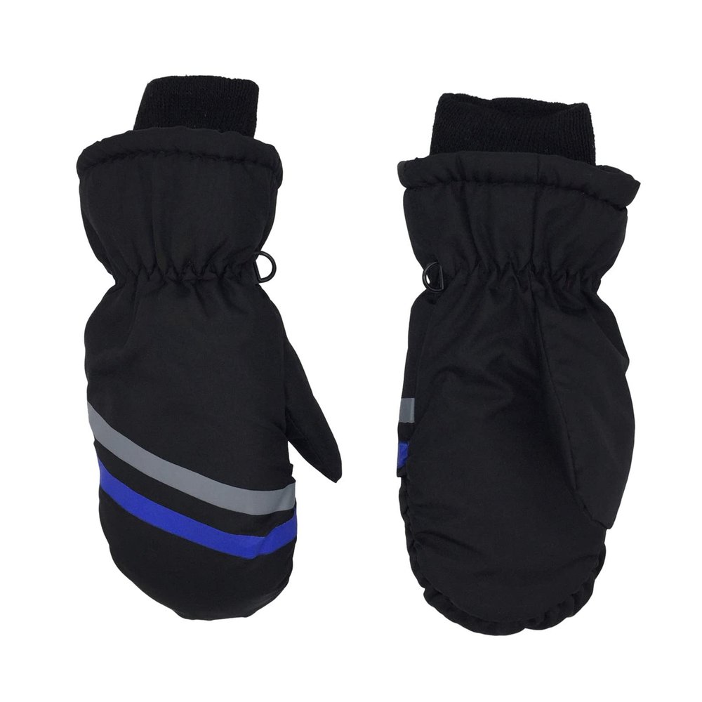 POLG Kids Ski Mittens Gloves Waterproof&Breathable Winter Warm Snow Gloves for Todder Baby Girls and Boys (Black, 3-5 Years)