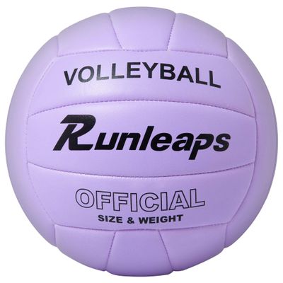 Runleaps Volleyball, Waterproof Indoor Outdoor Volleyball for Beach Game Gym Training, Official Size 5 (Purple)