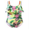 Moggemol Kids Girls One Piece Swimsuit Rainbow Straps Ruffles Bathing Suit Hawaii Beach Floral Swimwear Yellow 6 Years view 1
