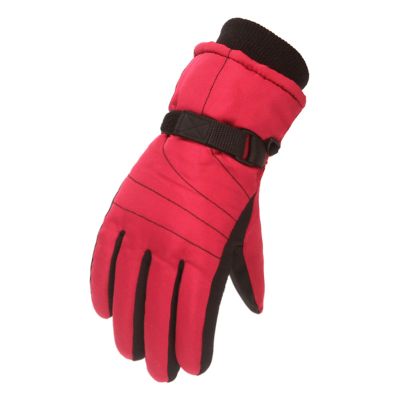 POLG Kids Ski Snow Gloves Winter Cold Weather Windproof Warm Snowboard Sport Mittens for Boys Girls (Wine, 11-16 Year)