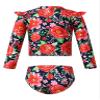 Moggemol Baby Little Girls Tankini Swimsuit Long Sleeve Rash Guard Shirts Swimwear with Sun Protection Red 12-18 Months view 4