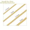18K Gold Plated Stainless Steel Box Chain Bracelet Necklace Men Women 1mm-4mm (22, 1.5mm, Gold) view 2