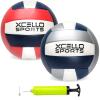Xcello Sports Volleyball Assorted Graphics with Pump Red/Navy/White, Grey/Navy/White (2 Pack) view 1