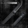 AUBEY Tanto Blade EDC Knife, 440 Steel Pocket Folding Knife with Liner Lock, Clip, Aluminum Handle and Glass Breaker, Nice Gift for Men Women (Black) view 2