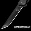 AUBEY Tanto Blade EDC Knife, 440 Steel Pocket Folding Knife with Liner Lock, Clip, Aluminum Handle and Glass Breaker, Nice Gift for Men Women (Black) view 4