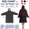 Hiturbo Warm Waterproof Swim Parka: Oversized Hooded Changing Robe - Sherpa Liner Swimming Coat - Recycled Fabric Surf Poncho (Black) view 2