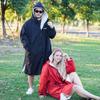 Hiturbo Warm Waterproof Swim Parka: Oversized Hooded Changing Robe - Sherpa Liner Swimming Coat - Recycled Fabric Surf Poncho (Black) view 3