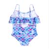 Moggemol Kids Girls One Piece Swimsuits Printed Ruffle Beach Bathing Suit Adjustable Straps Jumpsuit Swimwear Colorful Fish Scales 4 Years view 4