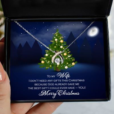 for Wife, Christmas for Wife, from Husband, Wishbone Necklace, Birthday