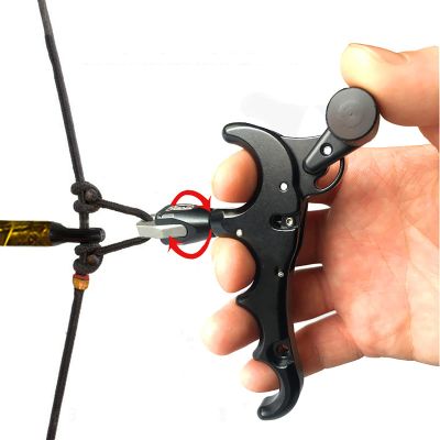 YZDKJDZ Archery Release aids, 4 Fingers Trigger Thumb Bow Release, Archery Release 360 Rotatable Thumb Release for Compound Bow, Compound Bow Hunting Archery Hunting