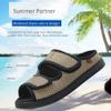 ZJING Diabetic Open Toe Slippers for Men, Extra Wide Width Adjustable Edema Shoes, Home Slippers Walking Slippers for Arthritis Swollen Feet Middle-Aged Elderly Men,Khaki,12 view 2
