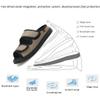 ZJING Diabetic Open Toe Slippers for Men, Extra Wide Width Adjustable Edema Shoes, Home Slippers Walking Slippers for Arthritis Swollen Feet Middle-Aged Elderly Men,Khaki,12 view 4