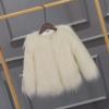 RSKK 2-10 Years Kids Baby Girls Long Sleeve Furry Coat Faux Fur Coat Jacket Winter Thick Warm Fleece Coat Outwear (Beige, 6-7 Y) view 2