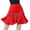 ACSUSS Women's Fringe Dance Skirts Elastic Waist Ruffle Swing Ballroom Latin Party Dance Dress Red XX-Large view 3