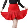 ACSUSS Women's Fringe Dance Skirts Elastic Waist Ruffle Swing Ballroom Latin Party Dance Dress Red XX-Large view 4