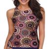 Holipick Brown High Neck Tankini Top Bathing Suit Tops for Women Tummy Control Tank Tops Swimsuits L view 1