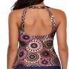 Holipick Brown High Neck Tankini Top Bathing Suit Tops for Women Tummy Control Tank Tops Swimsuits L view 2