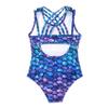 Hedmy Kids Girl's One Piece Sports Swimsuit Summer Beach Swimwear Cross Back Bathing Suits Colorful Fish Scales 6 Years view 2