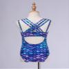 Hedmy Kids Girl's One Piece Sports Swimsuit Summer Beach Swimwear Cross Back Bathing Suits Colorful Fish Scales 6 Years view 4