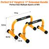 Teclor Steel Push Up Bar, 9.5in High Parallettes Bars Great for L-sit, Handstands, Full Planche & Dips, Heavy-duty No Wobbling Calisthenics Equipment MAX Capacity 660LBS, 1.5in Dia Save Wrist & Great view 2