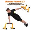 Teclor Steel Push Up Bar, 9.5in High Parallettes Bars Great for L-sit, Handstands, Full Planche & Dips, Heavy-duty No Wobbling Calisthenics Equipment MAX Capacity 660LBS, 1.5in Dia Save Wrist & Great view 4