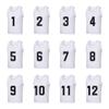 Saaifuu Set of 12 (1-12) Numbered Pinnies/Scrimmage Vest/Team Practice Jerseys for Children Youth Adult(White M) view 2