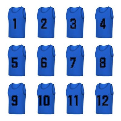 Saaifuu Set of 12 (1-12) Numbered Pinnies/Scrimmage Vest/Team Practice Jerseys for Children Youth Adult(Dark Blue XL)