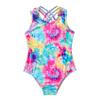 Hedmy Kids Girl's One Piece Sports Swimsuit Summer Beach Swimwear Cross Back Bathing Suits Colorful Tie Dye 6 Years view 1