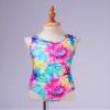 Hedmy Kids Girl's One Piece Sports Swimsuit Summer Beach Swimwear Cross Back Bathing Suits Colorful Tie Dye 6 Years view 4