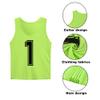Saaifuu Set of 12 (1-12) Numbered Pinnies/Scrimmage Vest/Team Practice Jerseys for Children Youth Adult(Neon Green L) view 3