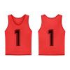 Saaifuu Set of 12 (1-12) Numbered Pinnies/Scrimmage Vest/Team Practice Jerseys for Children Youth Adult(Red M) view 2
