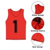 Saaifuu Set of 12 (1-12) Numbered Pinnies/Scrimmage Vest/Team Practice Jerseys for Children Youth Adult(Red M) view 3