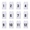 Saaifuu Set of 12 (1-12) Numbered Pinnies/Scrimmage Vest/Team Practice Jerseys for Children Youth Adult(White XL) view 2