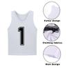 Saaifuu Set of 12 (1-12) Numbered Pinnies/Scrimmage Vest/Team Practice Jerseys for Children Youth Adult(White L) view 4