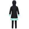Yihuimin Big Girls Modest Hijab Hooded Full Cover Shirts with Swim Leggings Conservative Bikini Black 7-8 Years view 2