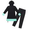 Yihuimin Big Girls Modest Hijab Hooded Full Cover Shirts with Swim Leggings Conservative Bikini Black 7-8 Years view 4