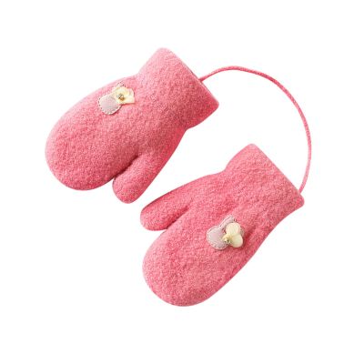 Toddler Gloves Magic Stretch Winter Cold Weather Mittens Soft Warm Unisex Baby Gloves with String for Boys Girls (Hot Pink, )