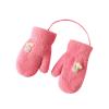 Toddler Gloves Magic Stretch Winter Cold Weather Mittens Soft Warm Unisex Baby Gloves with String for Boys Girls (Hot Pink, ) view 3