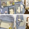 Eagerrich Cute Backpack with Cute Pin Accessories Plush Pendant for School Bag Student Girl Backpack Super-Capacity Waterproof Travel Backpack(White) view 4