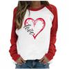 YAnGSale Women Valentine's Day Tops Blouse Gnome Heart Print Pullover Casual T-Shirt Long Sleeve Shirts Patchwork Sweatshirt Top, womens tops, 0a2-white, 3X-Large view 1