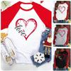 YAnGSale Women Valentine's Day Tops Blouse Gnome Heart Print Pullover Casual T-Shirt Long Sleeve Shirts Patchwork Sweatshirt Top, womens tops, 0a2-white, 3X-Large view 4