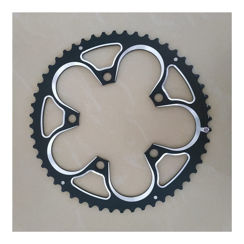 MYEEI BCD 110 Road Bicycle Chainwheel BCD 110MM 52T/36T Chain Wheel Folding Bike Chainring Gear Fixed Chain Wheel 5-10 Speed Double Disc 3/32 CNC (Color : 53T)